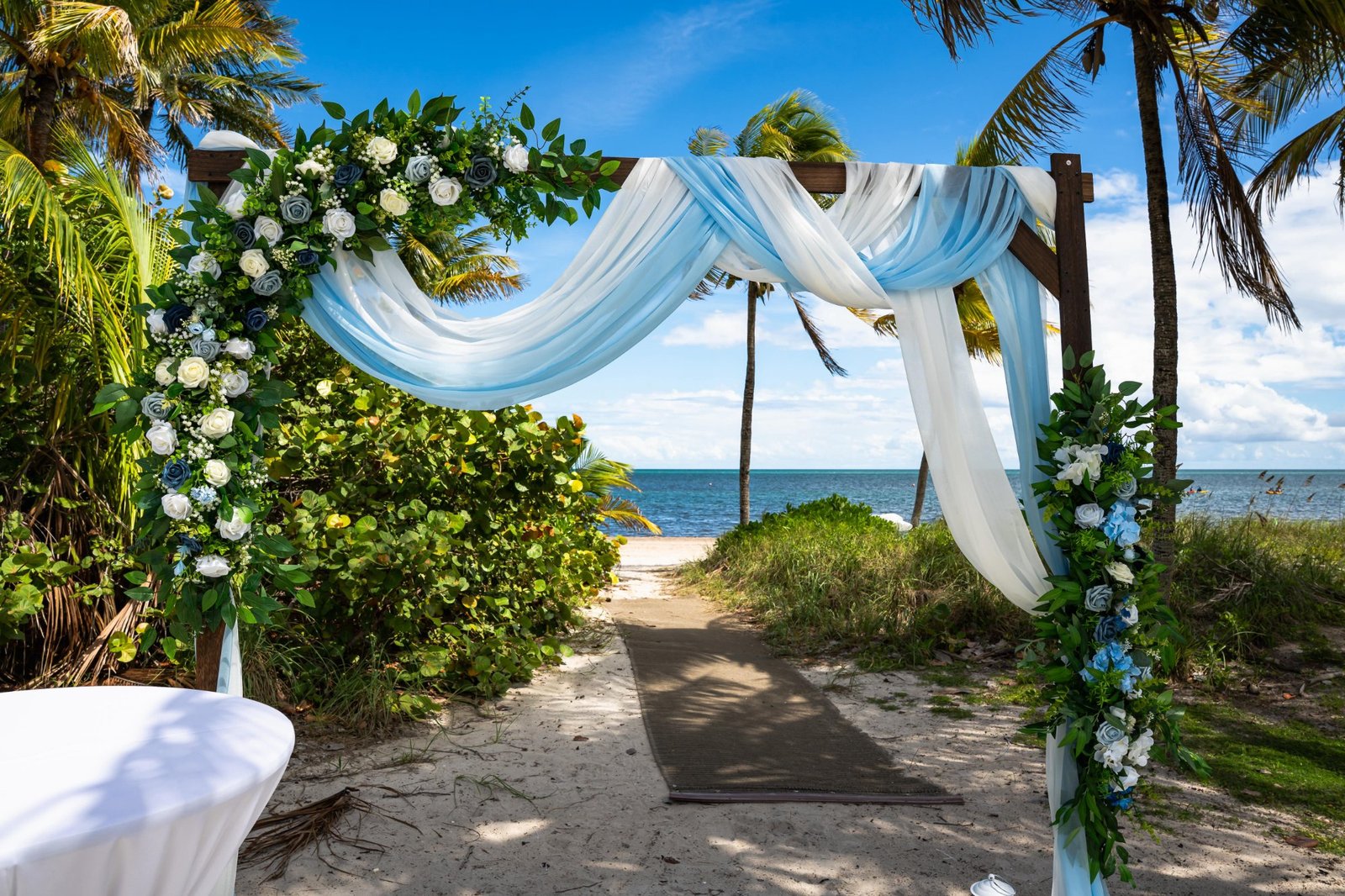 Beach wedding arch decoration